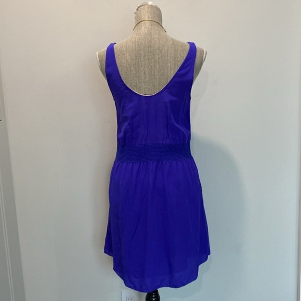 Aritzia Royal Blue Mini Silk Slip Dress - Picture 6 of 13